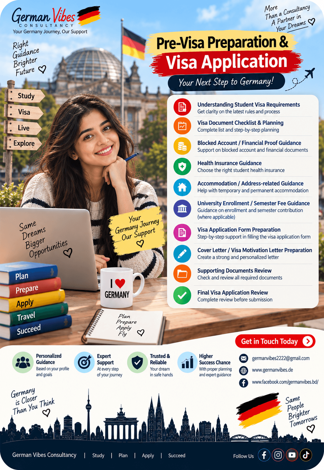 German Vibes Consultancy ? Pre-Visa Preparation & Visa Application service poster